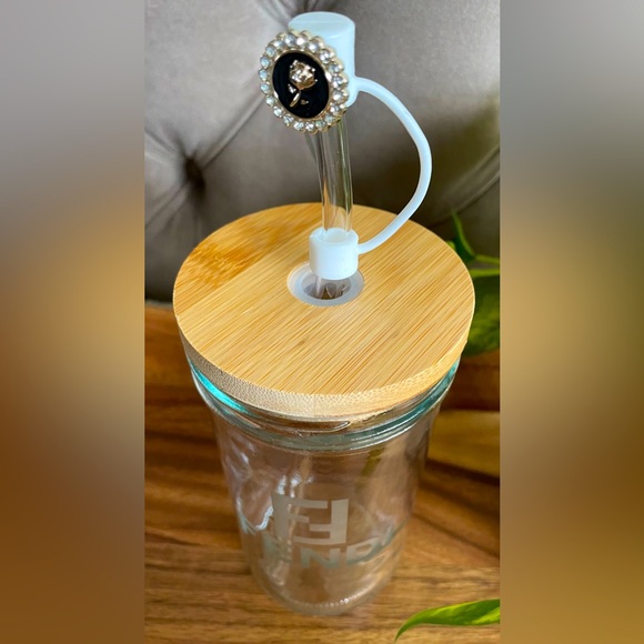 Gorgeous Clear Glass Can w/Glass Straw, NWOT! - Picture 4 of 7